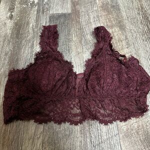 Aerie Lace Bralette in Rich Maroon
